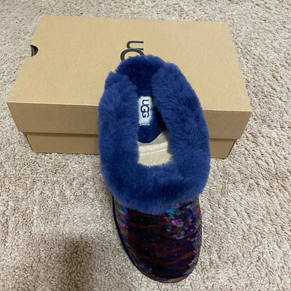 Ugg Shoes | Navy Blue Sequin Ugg Mule Slippers | Color: Blue | Size: 7.5 | 1savvyseller2's Closet